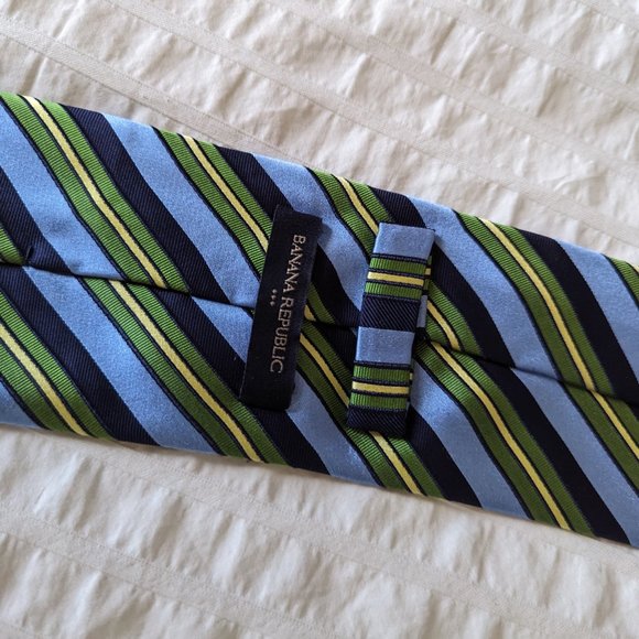 Banana Republic Green and Blue Stripe Tie - Picture 3 of 3